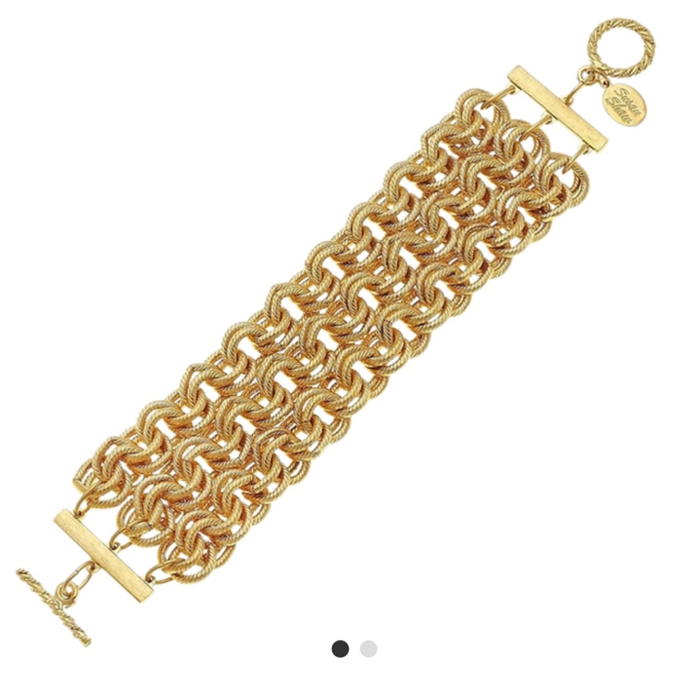 Susan Shaw Triple Strand Double Link
Chain Bracelet-Gold - Picture 7 of 8